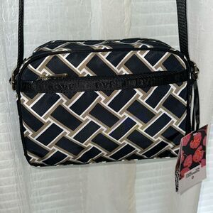 DVF x Target Vintage Wave Black Tan White Nylon Camera Crossbody Bag